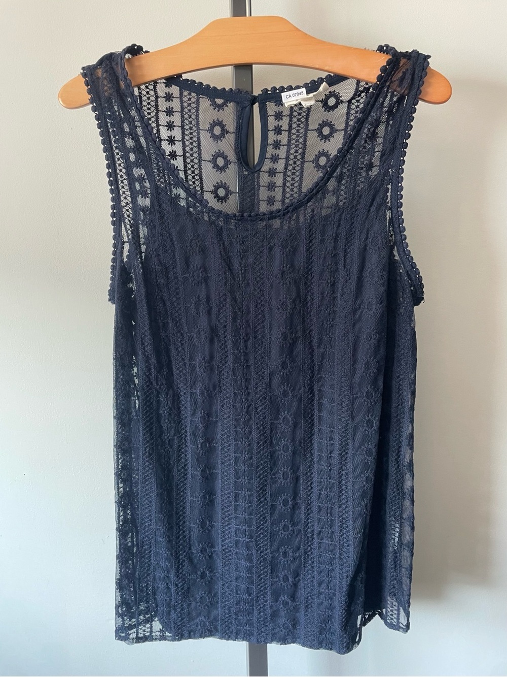 Max Studio Lace Overlay Sleeveless Blouse Tank Cottagecore Boho Plus Size 1X